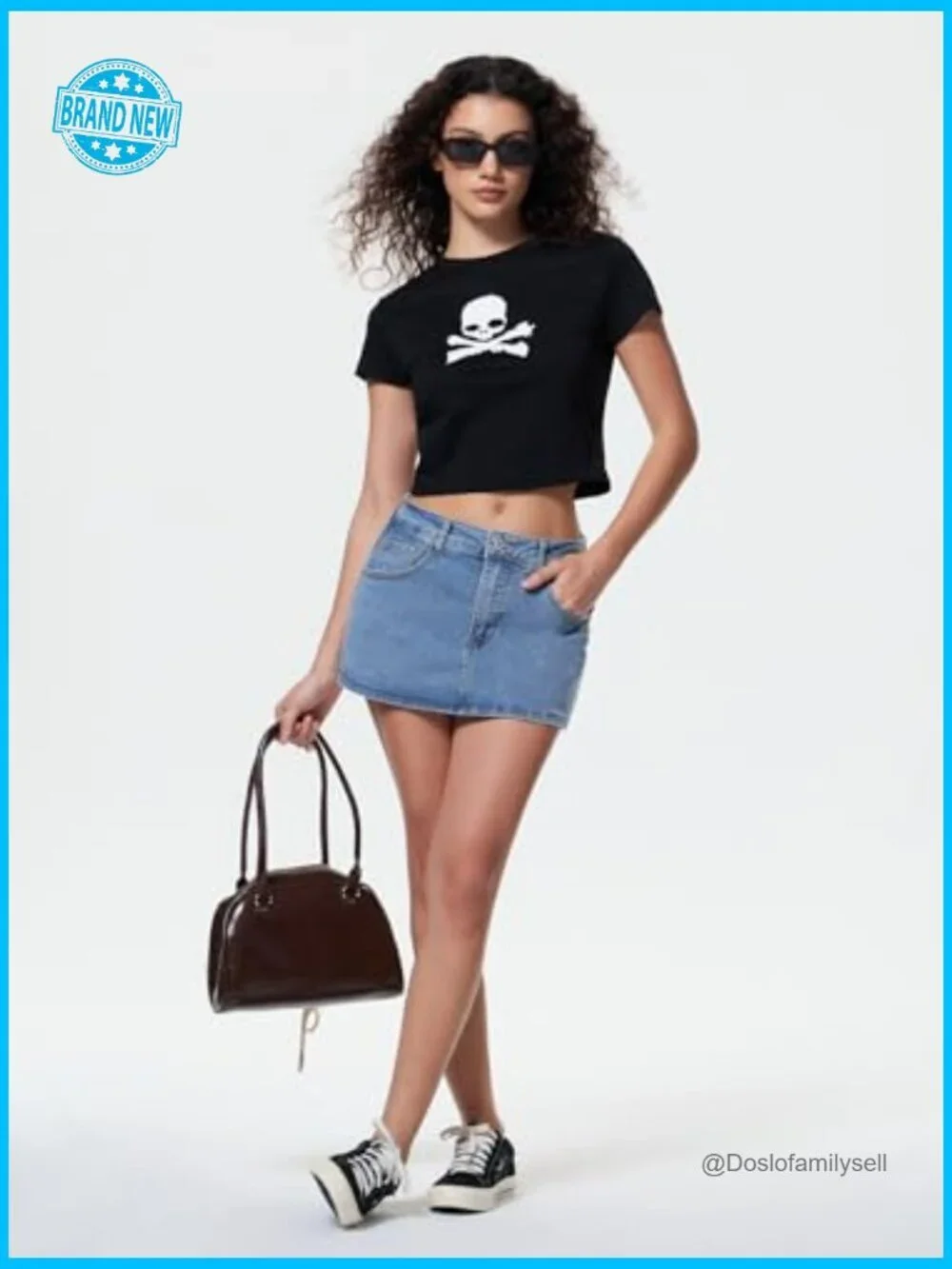 Stretchy Denim Skort Mini Y2K Jean Skirt with Shorts Dressy Casual
